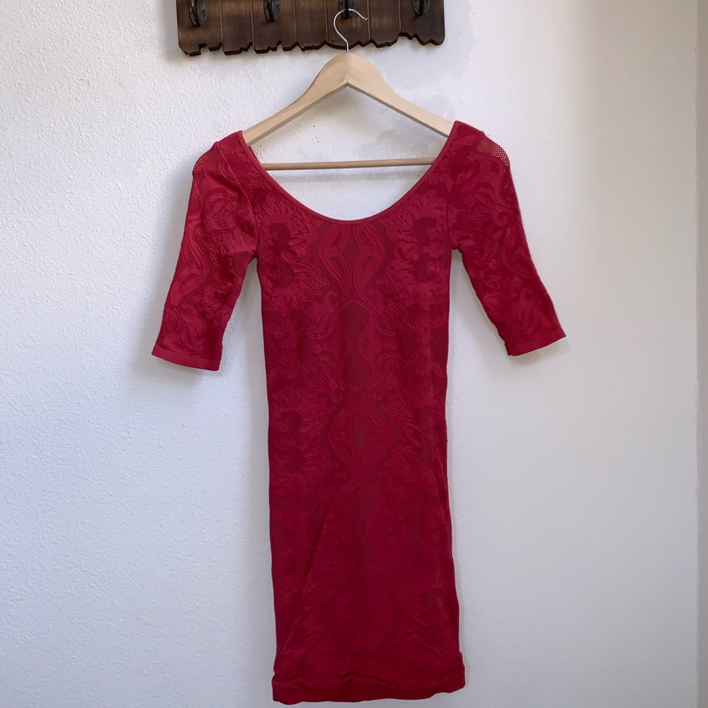 SOLD Bebe | Bodycon Lace Fitted Mini Dress - Picture 2 of 4